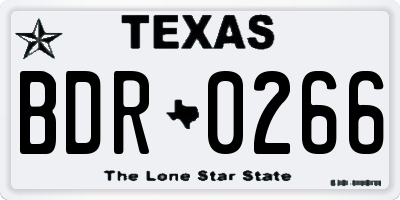 TX license plate BDR0266