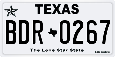 TX license plate BDR0267