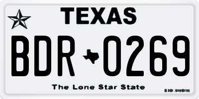 TX license plate BDR0269