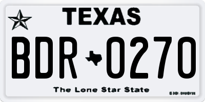 TX license plate BDR0270