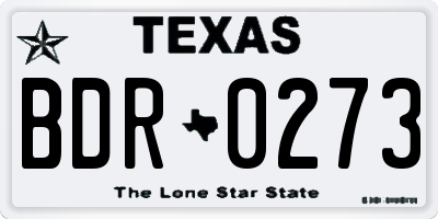 TX license plate BDR0273