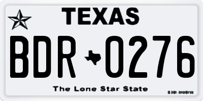 TX license plate BDR0276