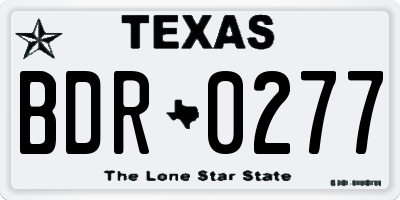 TX license plate BDR0277