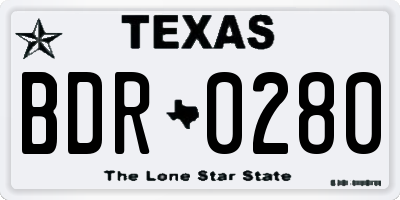 TX license plate BDR0280