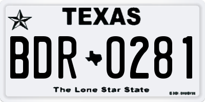 TX license plate BDR0281