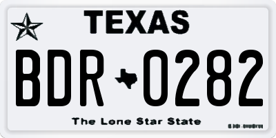 TX license plate BDR0282