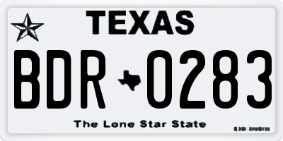 TX license plate BDR0283