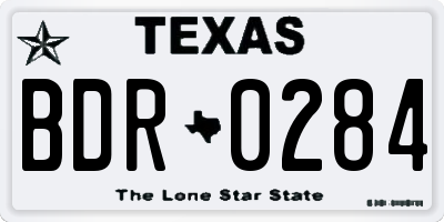 TX license plate BDR0284