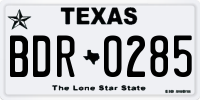 TX license plate BDR0285
