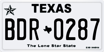 TX license plate BDR0287