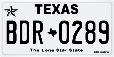 TX license plate BDR0289