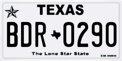 TX license plate BDR0290