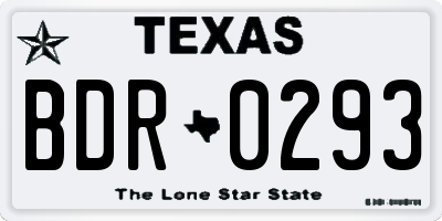 TX license plate BDR0293