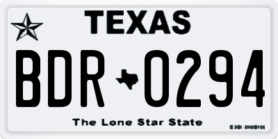 TX license plate BDR0294