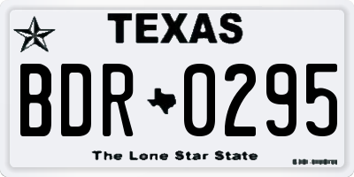 TX license plate BDR0295
