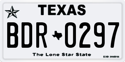 TX license plate BDR0297