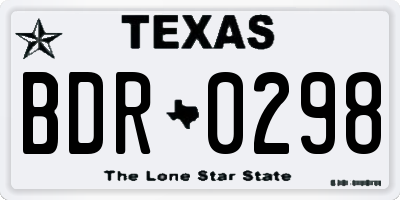 TX license plate BDR0298