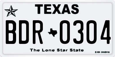 TX license plate BDR0304