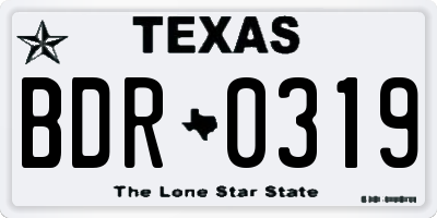 TX license plate BDR0319