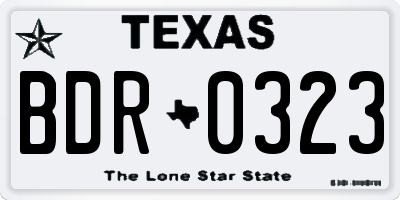 TX license plate BDR0323