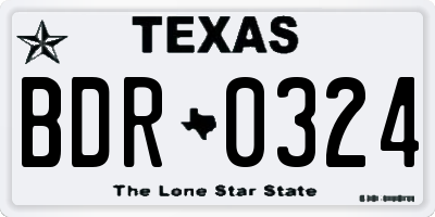 TX license plate BDR0324