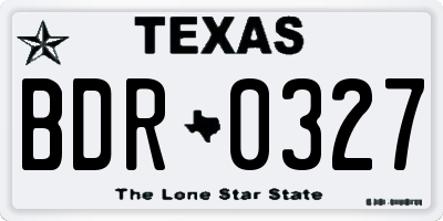 TX license plate BDR0327