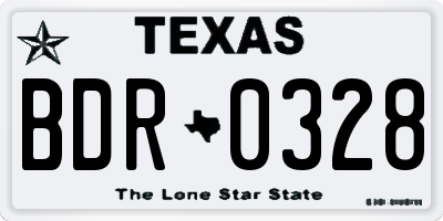 TX license plate BDR0328