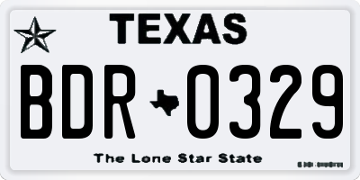 TX license plate BDR0329