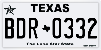 TX license plate BDR0332