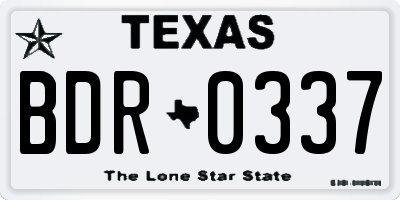 TX license plate BDR0337