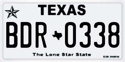 TX license plate BDR0338