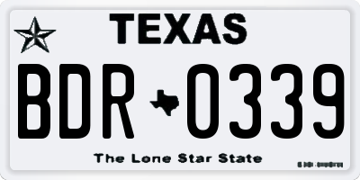 TX license plate BDR0339