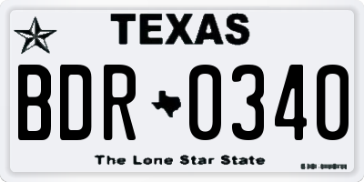 TX license plate BDR0340