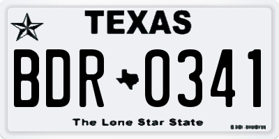 TX license plate BDR0341