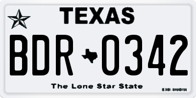 TX license plate BDR0342