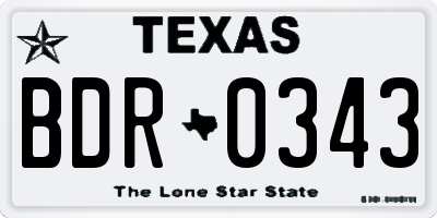 TX license plate BDR0343