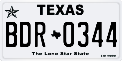 TX license plate BDR0344