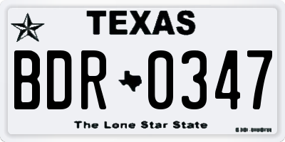 TX license plate BDR0347