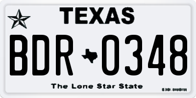 TX license plate BDR0348