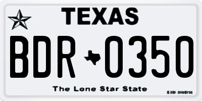 TX license plate BDR0350