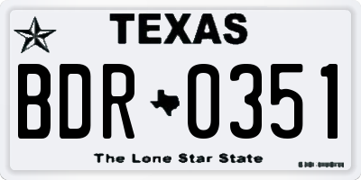 TX license plate BDR0351