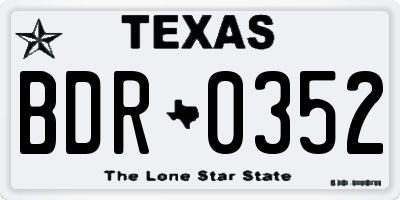 TX license plate BDR0352