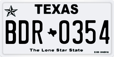 TX license plate BDR0354