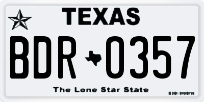 TX license plate BDR0357