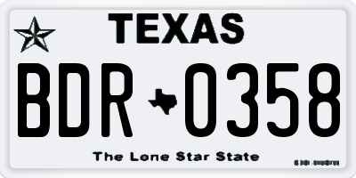 TX license plate BDR0358