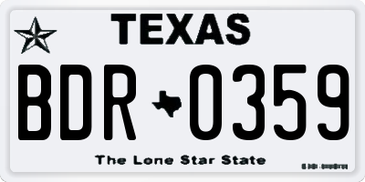 TX license plate BDR0359
