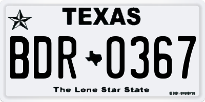 TX license plate BDR0367