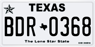 TX license plate BDR0368