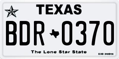 TX license plate BDR0370