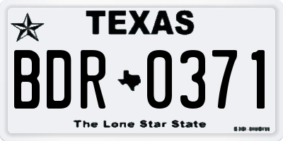 TX license plate BDR0371